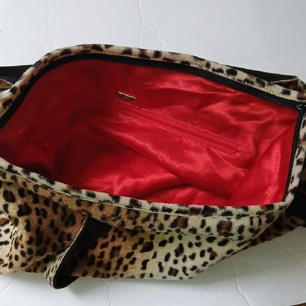 Vintage 80s Comeco Leopard Animal Print Bohemian Retro Everyday Tote Bag